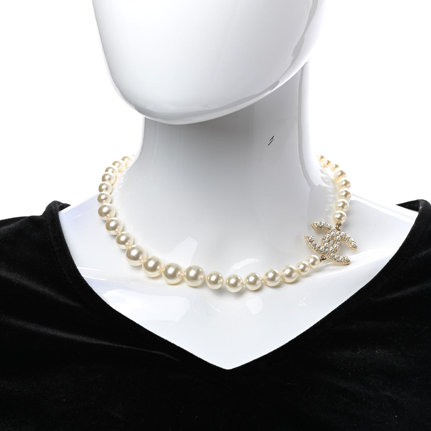 Pearl CC 100th Anniversary Necklace Light Gold