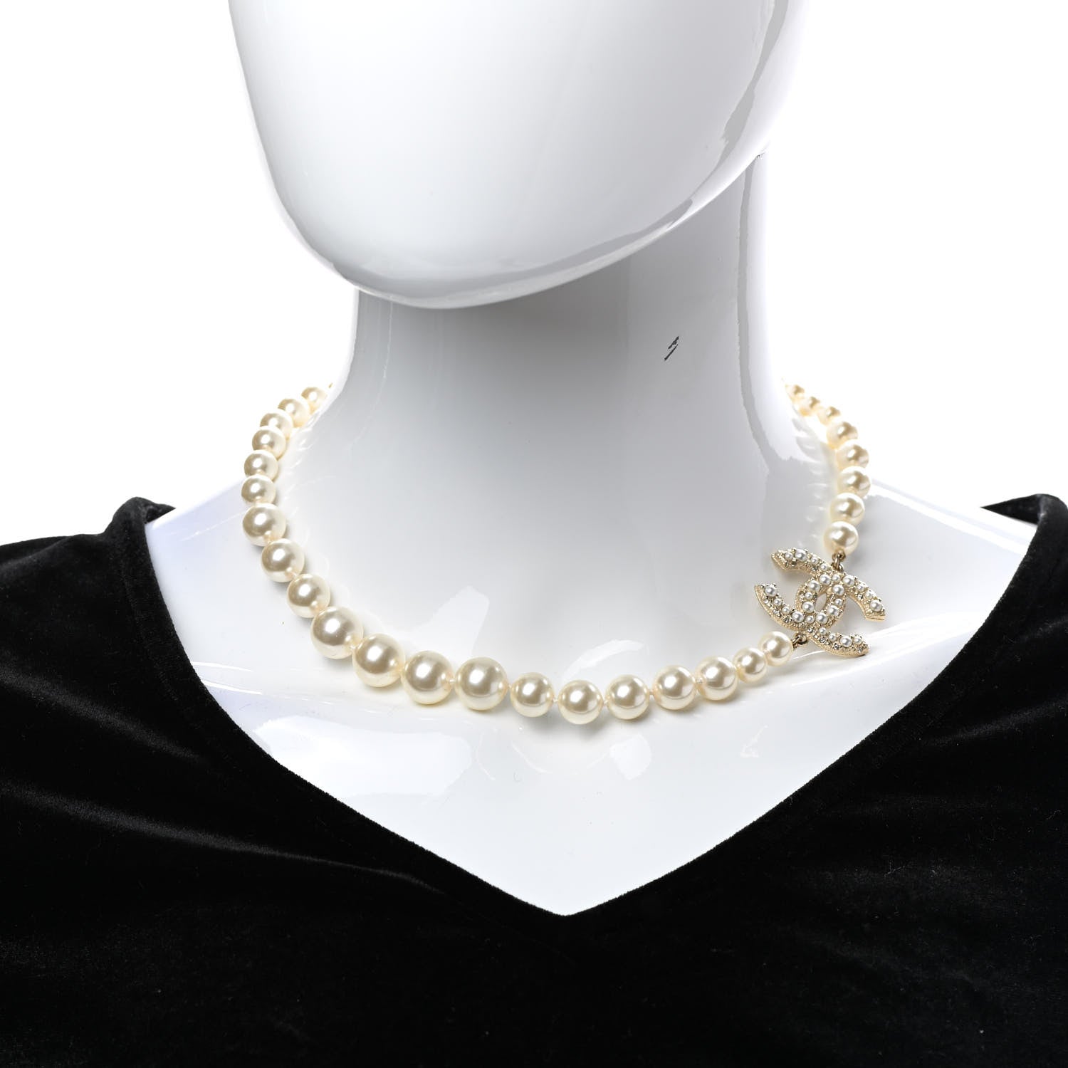 Chanel Pearl CC 100th Anniversary Necklace Light Gold 2 of 6