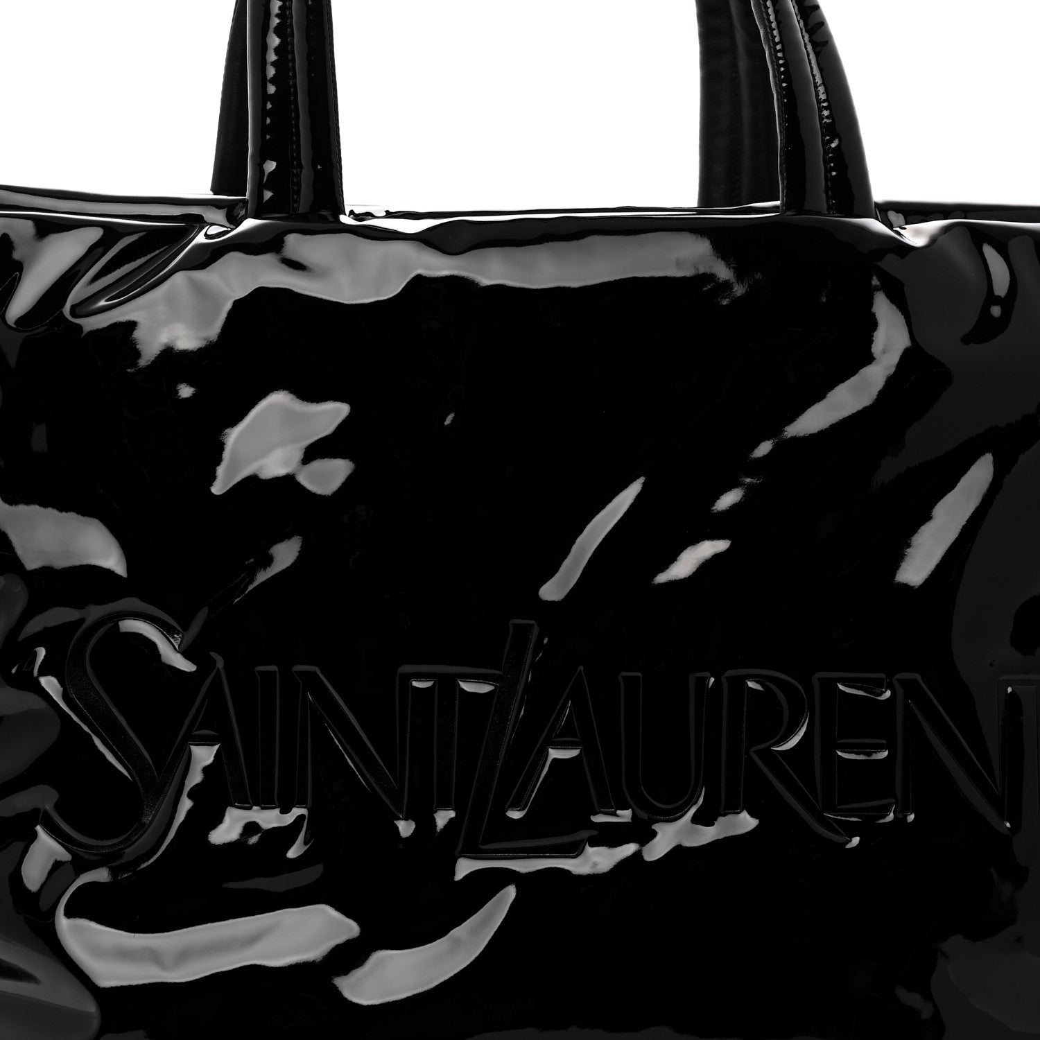 Saint Laurent Patent Wide Puffer Maxi Tote Black 8 of 10