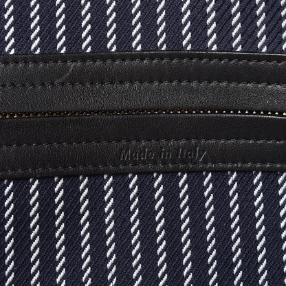 Celine Cotton Canvas Striped Medium Phantom Luggage Navy White 6 of 8