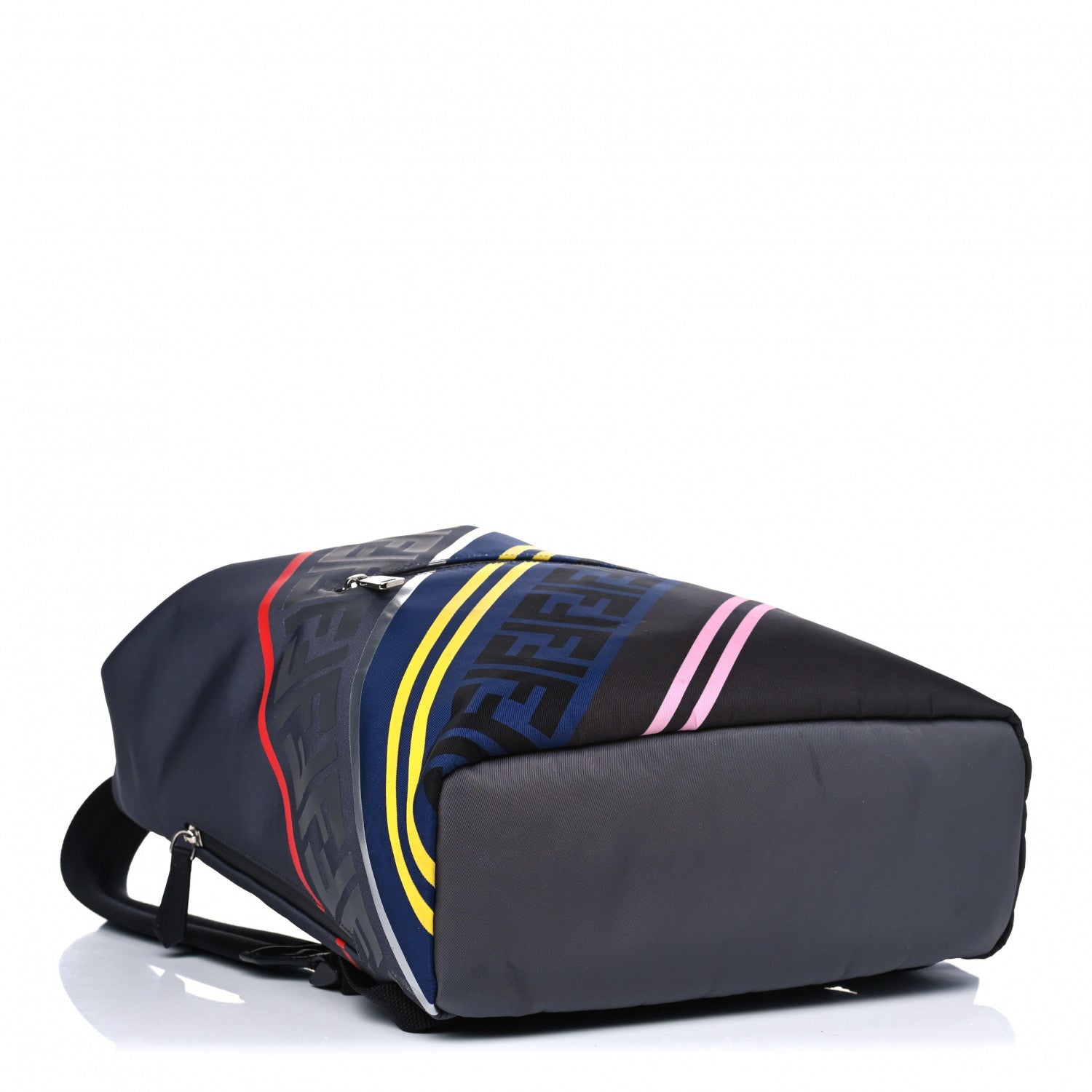 Fendi Canvas FF Diagonal Cross Strap Backpack Navy Multicolor 3 of 5