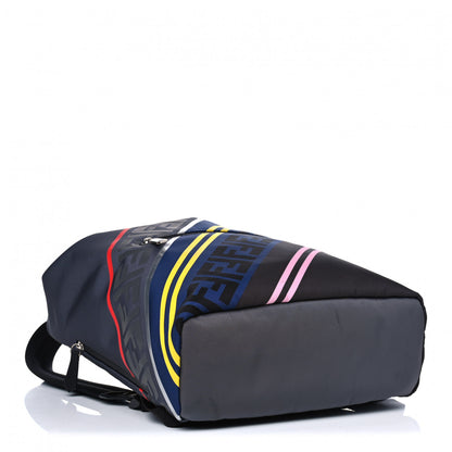 Fendi Canvas FF Diagonal Cross Strap Backpack Navy Multicolor 3 of 5