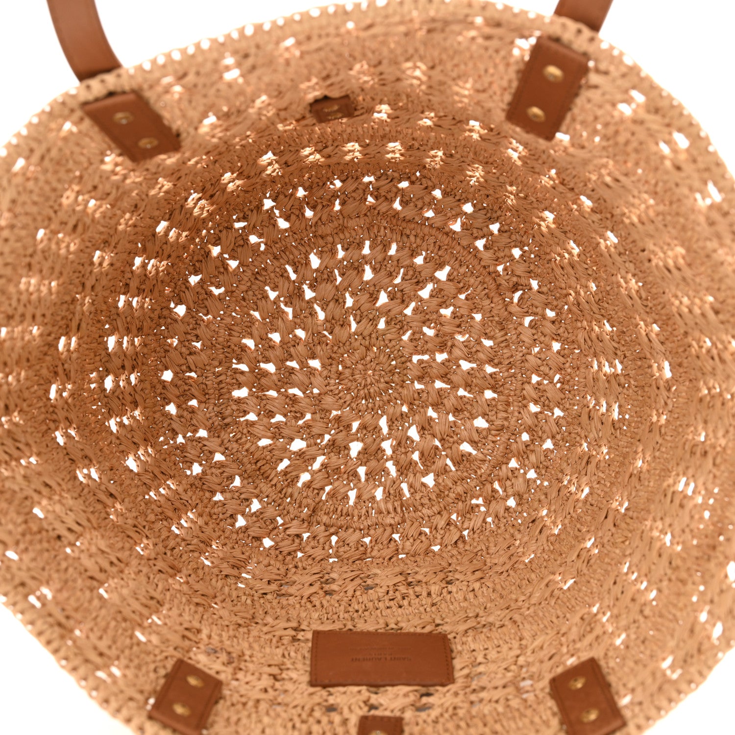 Saint Laurent Raffia Calfskin Small Panier Tote Naturel 5 of 10