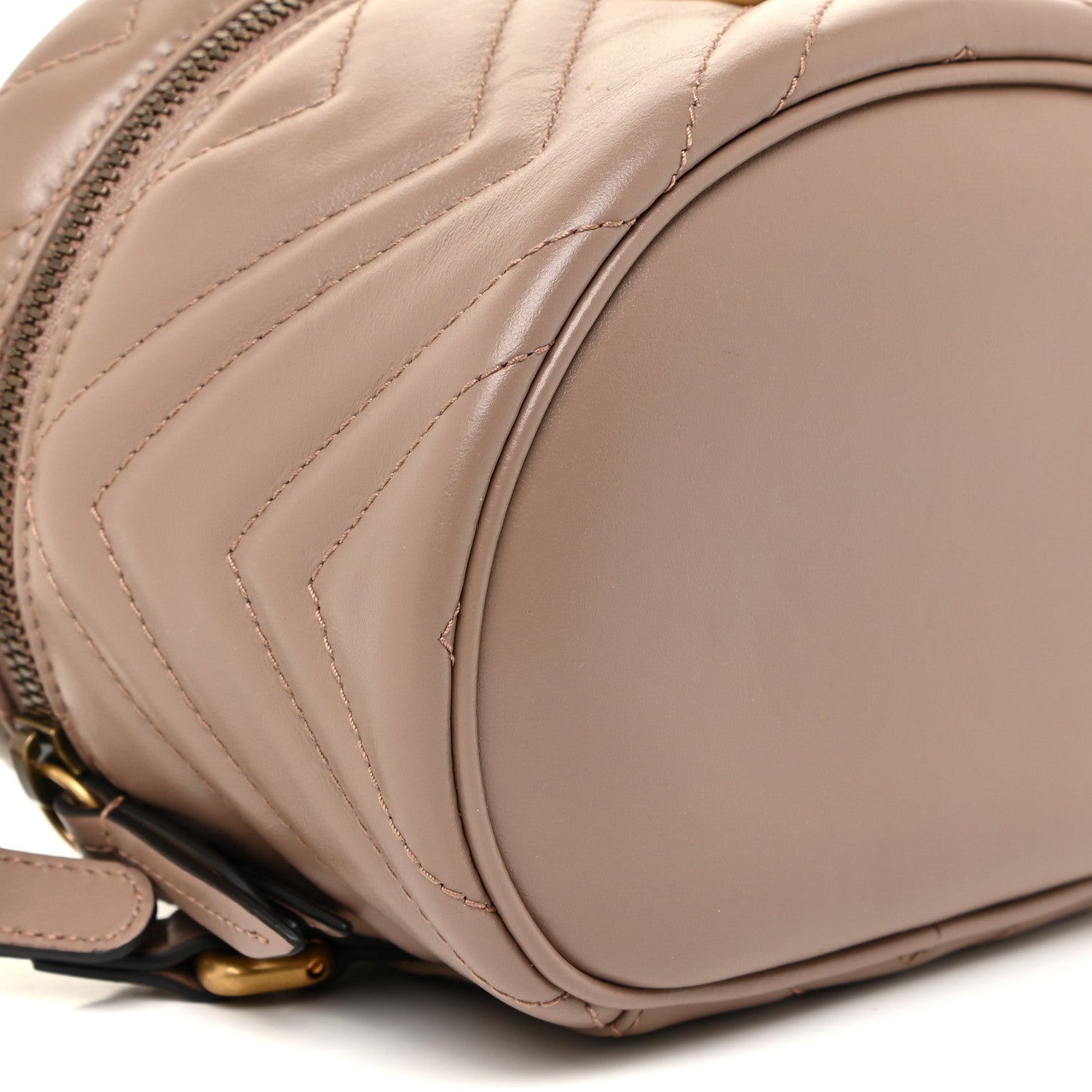 Gucci Calfskin Matelasse Mini GG Marmont Round Backpack Porcelain Rose 9 of 12