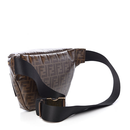 Fendi X FILA Glazed Fabric Vitello Century FF 1974 Mania Belt Bag Mogano Panna Blueberry 3 of 10