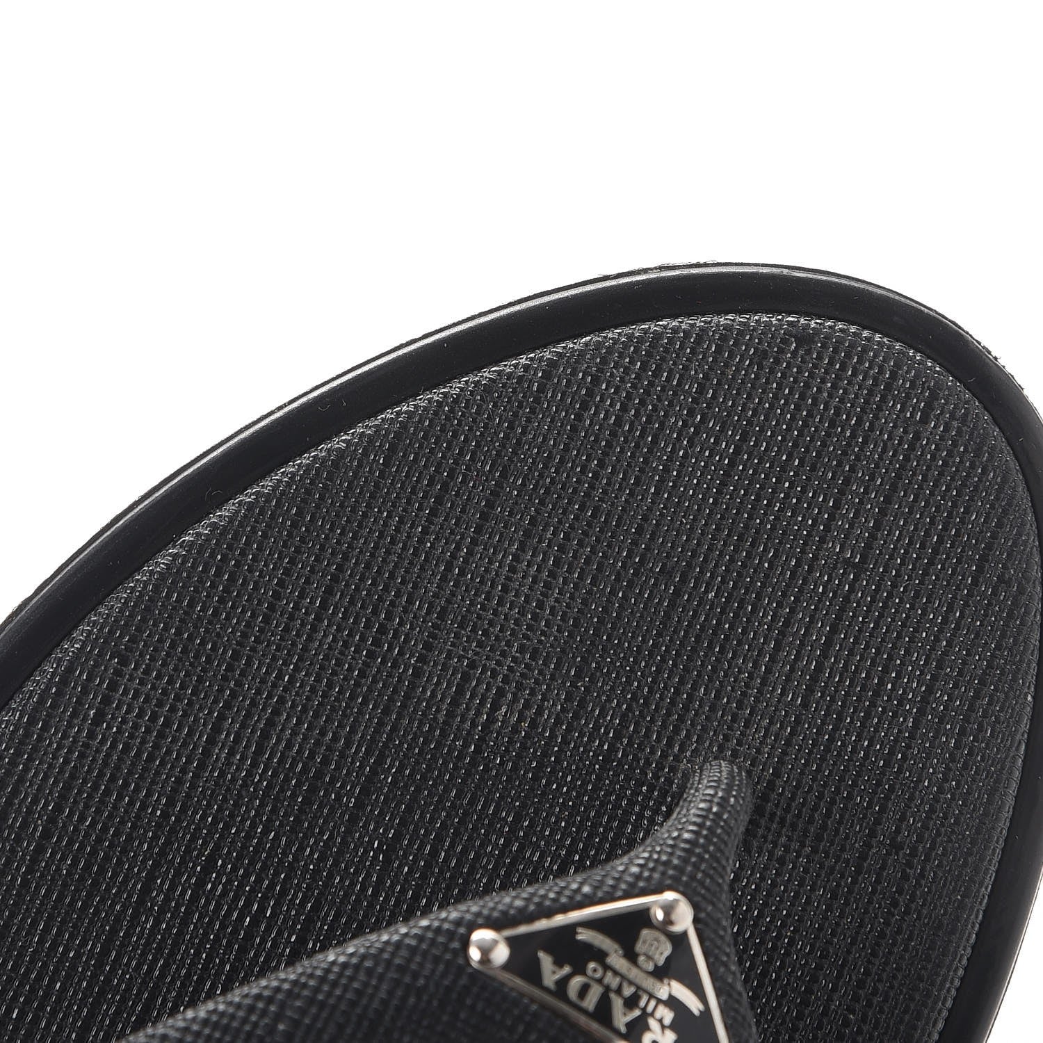Prada Saffiano Sport Thong Sandals 37 Black 12 of 12