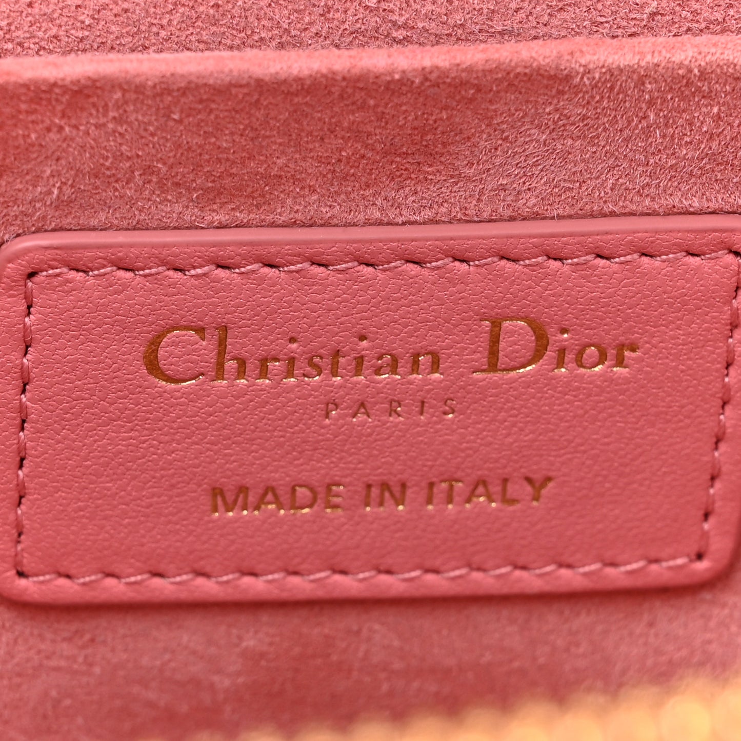 CHRISTIAN DIOR Lambskin Cannage Small Diortravel Vanity Case Pink