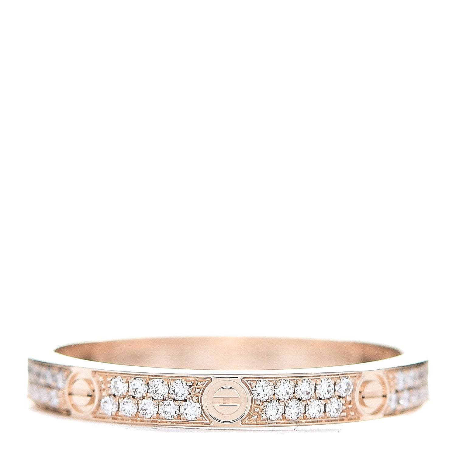 Cartier 18K Pink Gold Diamond 2.6mm LOVE Paved Band Ring 52 6 1 of 5