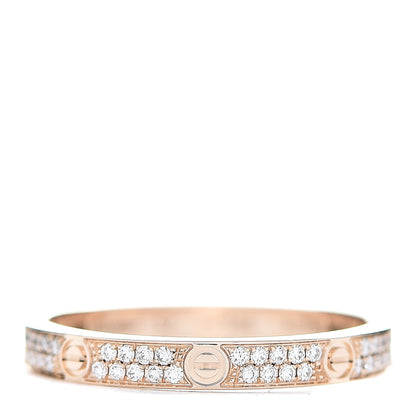 Cartier 18K Pink Gold Diamond 2.6mm LOVE Paved Band Ring 52 6 1 of 5