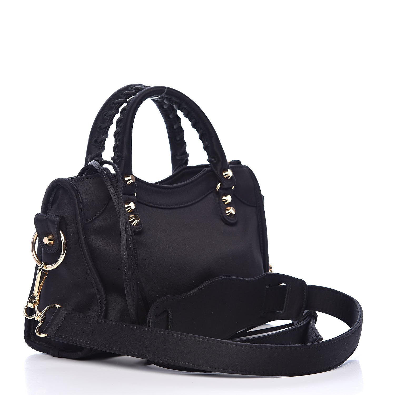 Balenciaga Satin Classic Gold Hardware Mini City Black 2 of 9