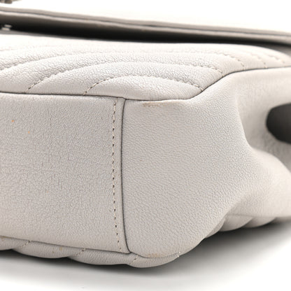 Saint Laurent Sheepskin Matelasse Chevron Monogram Medium College Bag Granite 8 of 8