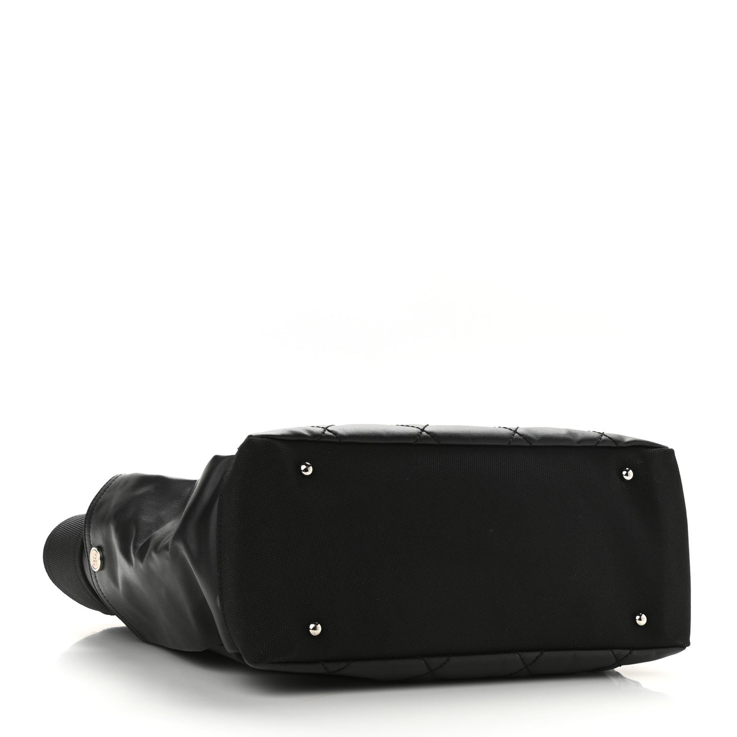 Coated Canvas Quilted Large Paris Biarritz Tote Black