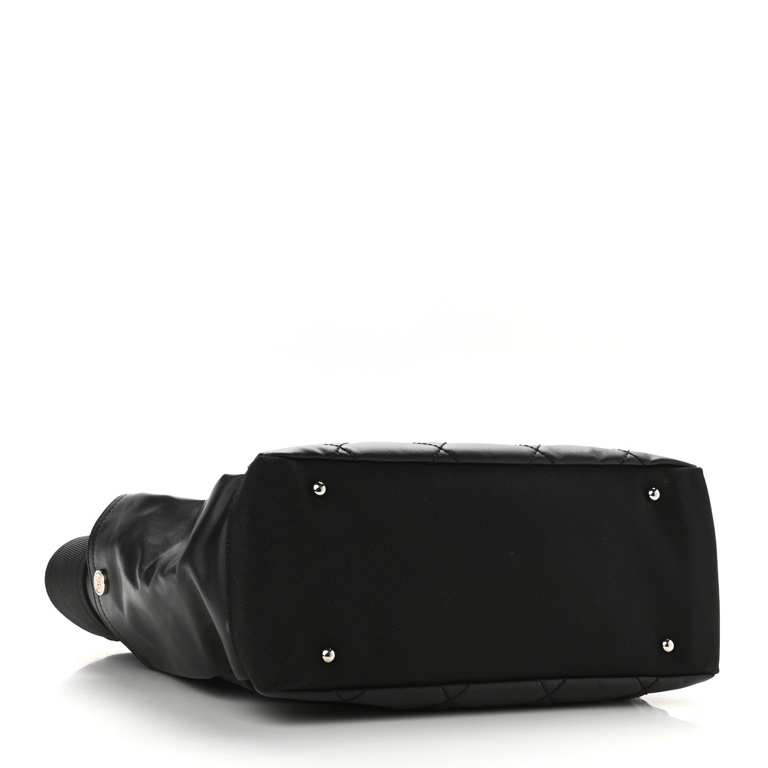 Chanel Coated Canvas Quilted Large Paris Biarritz Tote Black 4 of 10