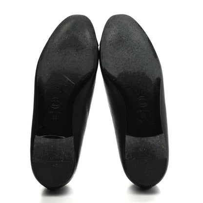 Chanel Lambskin Patent Cap Toe Ballerina Flats 38 Black 5 of 13