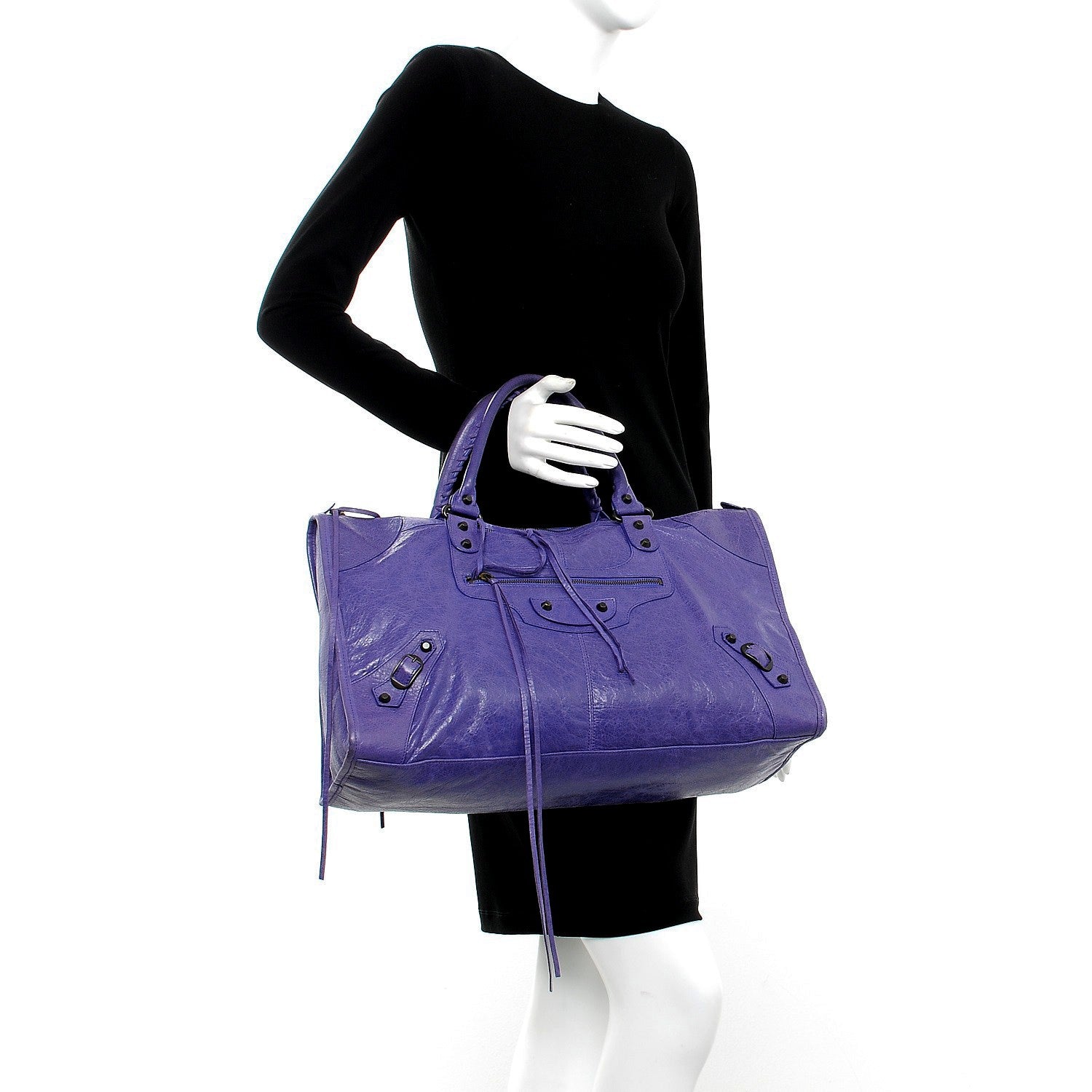 Balenciaga Agneau Classic Hardware Work Bleu Lavande 2 of 8
