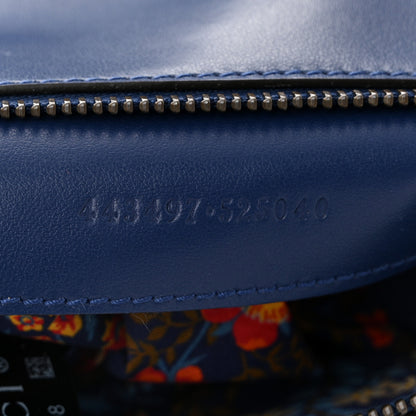 Gucci Cotton Calfskin Matelasse Floral Print Small GG Marmont Shoulder Bag Blue Red Deep Ocean Blue 6 of 9