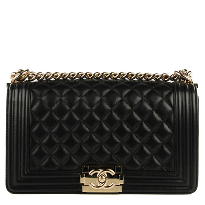 Chanel Lambskin Quilted Medium Boy Flap Black 1 of 8