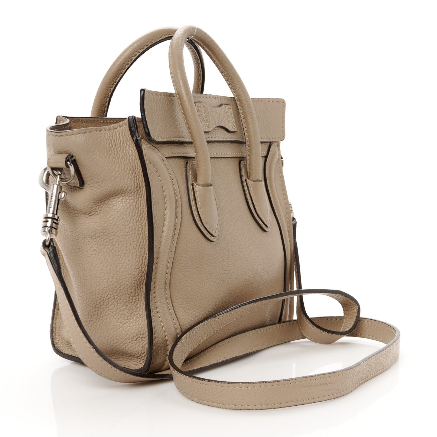 Drummed Calfskin Nano Luggage Dune