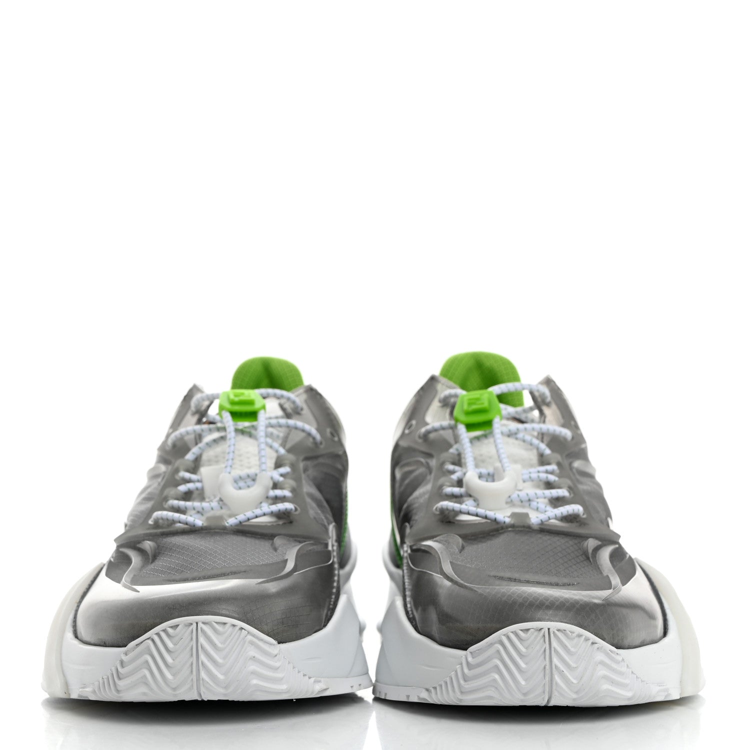 Fendi Fabric Calfskin Rubber Transparent Mens Fendi Flow Low Top Sneakers 9 Grigio Ultra White 2 of 10