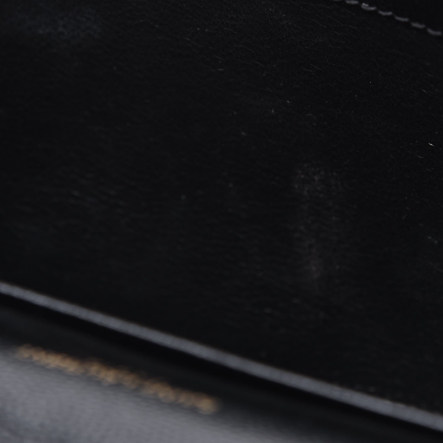 Saint Laurent Grain De Poudre Matelasse Chevron Monogram Chain Wallet Black 8 of 15