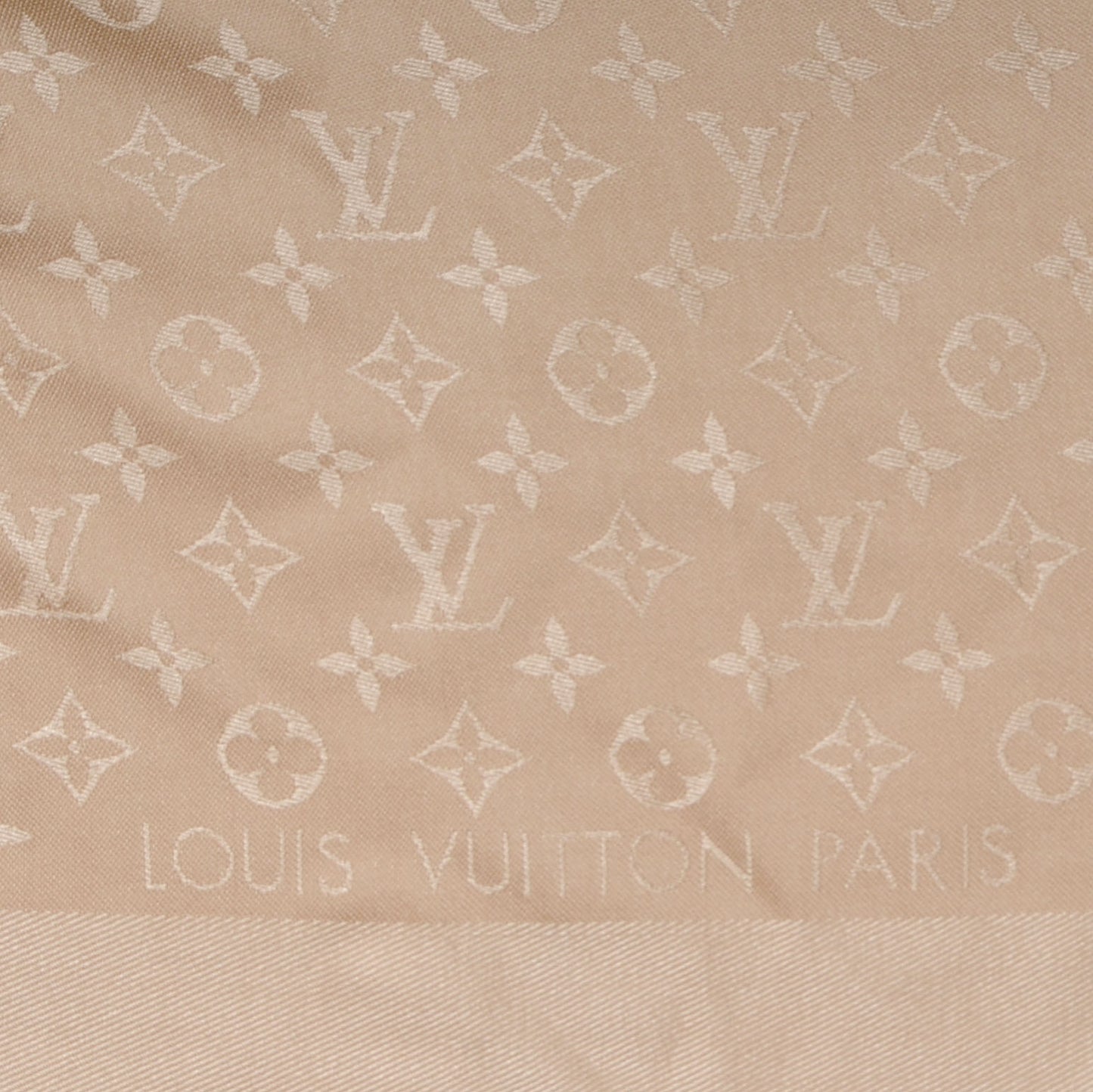 Silk Wool Monogram Shawl Nude