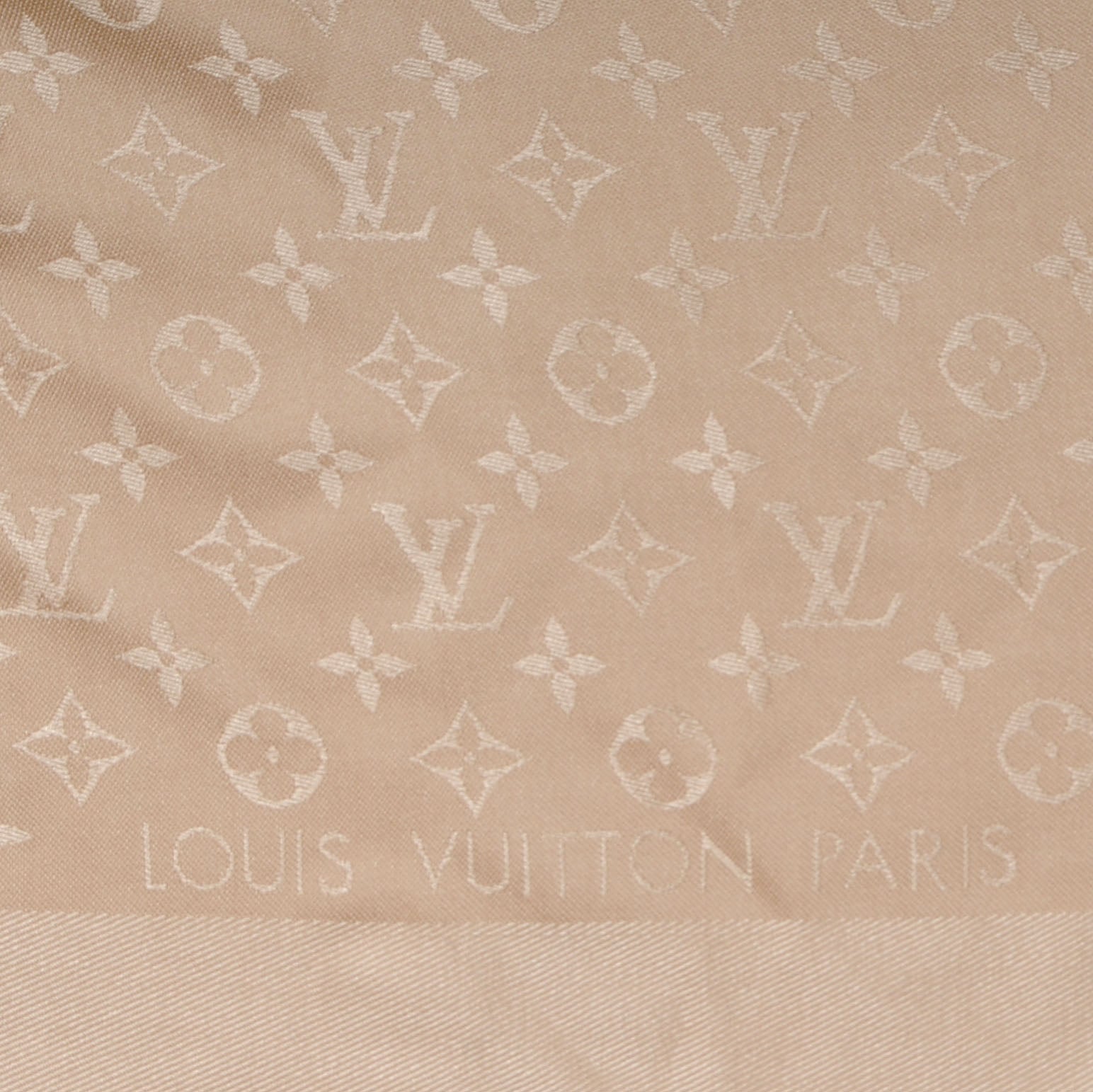 Louis Vuitton Silk Wool Monogram Shawl Nude 1 of 5
