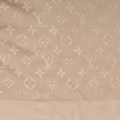 Louis Vuitton Silk Wool Monogram Shawl Nude 1 of 5
