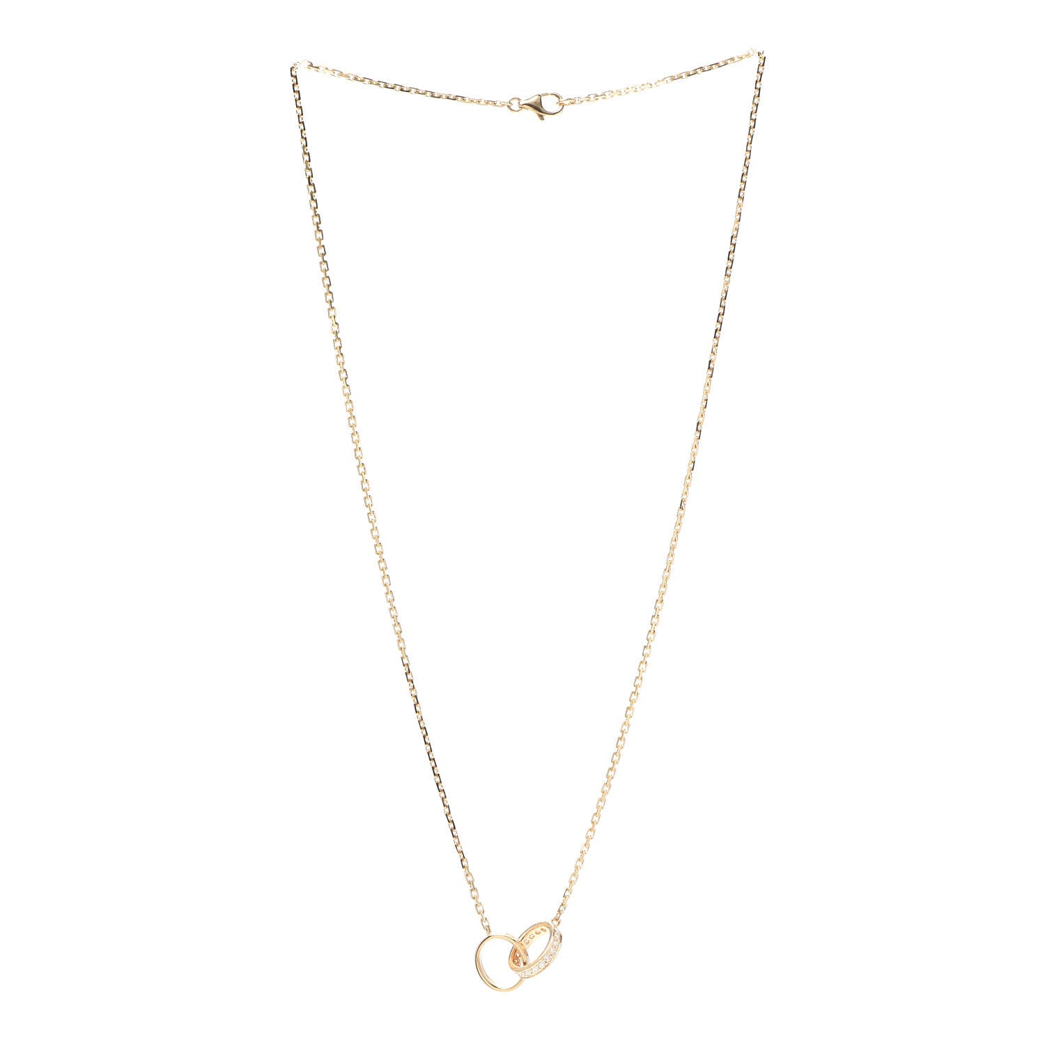 Cartier 18K Yellow Gold Diamond Interlocking LOVE Necklace 3 of 7