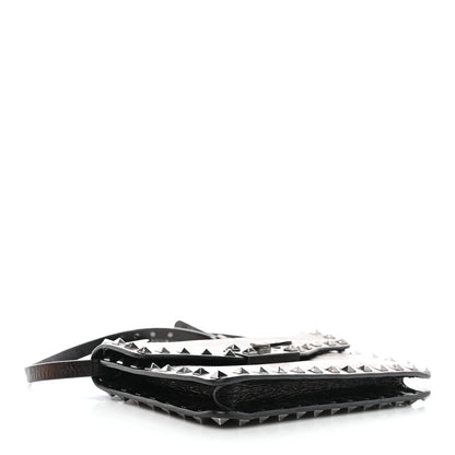 Valentino Garavani Craquele Calfskin Rockstud Shoulder Flap Bag Black 4 of 9