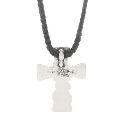 Chrome Hearts Sterling Silver Leather Celtic Cross Pendant Necklace 4 of 5
