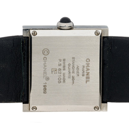Chanel Stainless Steel Patent Leather Diamond 23mm Mademoiselle Quartz Watch Black 4 of 4