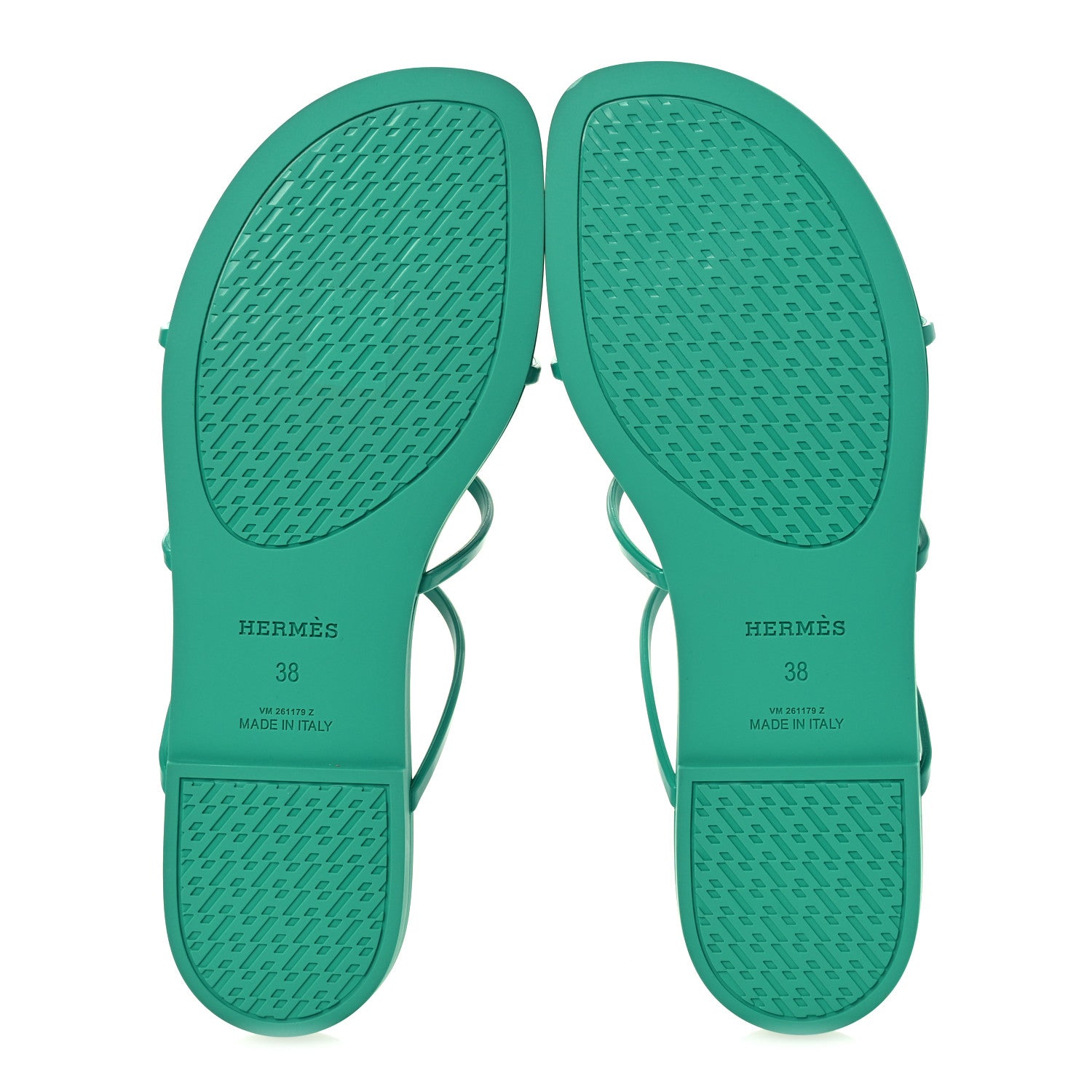 Hermes Rubber Womens Mykonos Sandals 38 Vert Tourmaline 7 of 11