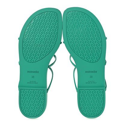 Hermes Rubber Womens Mykonos Sandals 38 Vert Tourmaline 7 of 11