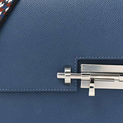 Hermes Epsom Mini Verrou Large Strap Bag Deep Blue 9 of 17