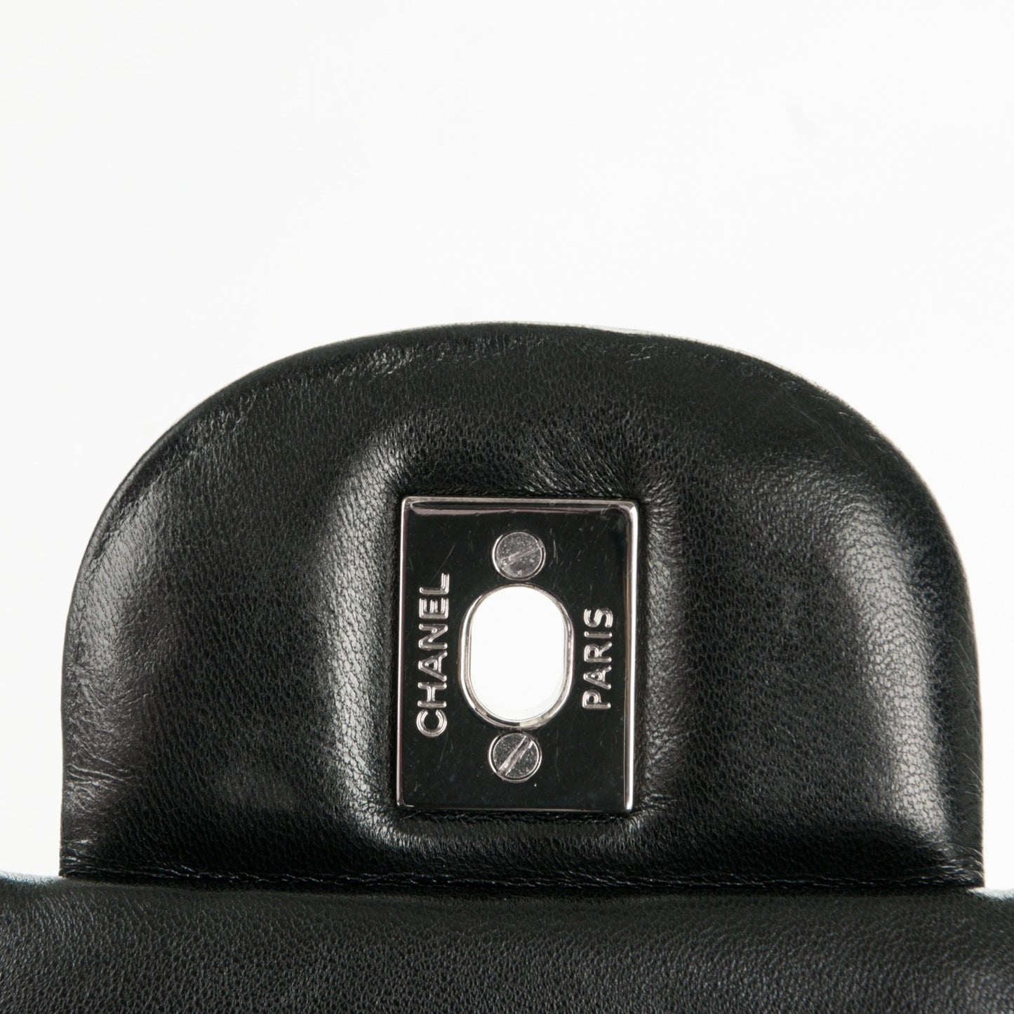 Patent Quilted Jumbo Double Flap Black