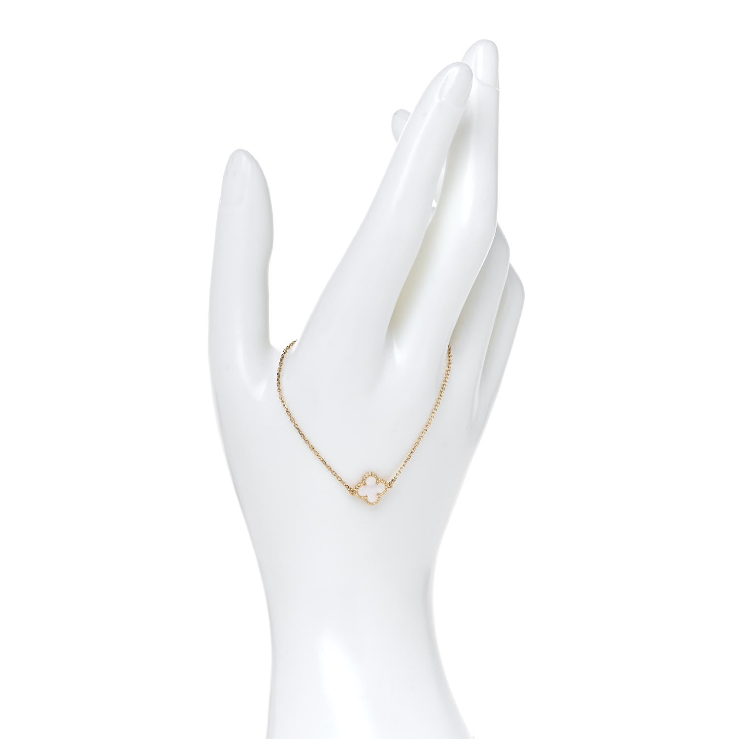 Van Cleef & Arpels 18K Yellow Gold Mother of Pearl Sweet Alhambra Bracelet 2 of 6