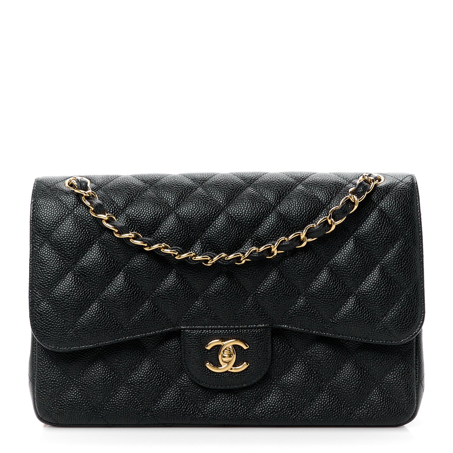 Chanel Caviar Quilted Jumbo Double Flap Black 1 of 10