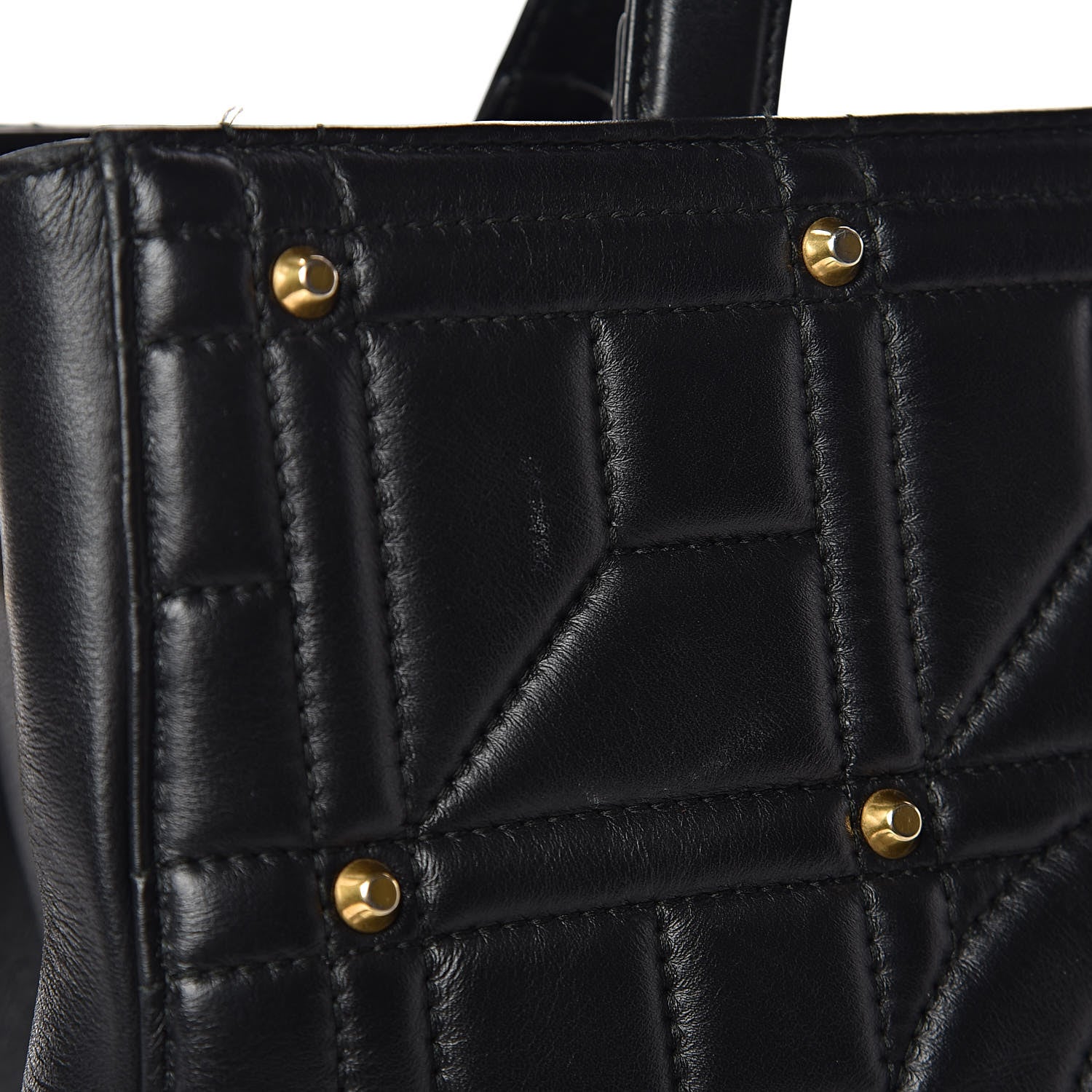 Gucci Calfskin Matelasse Studded Medium GG Marmont Tote Black 15 of 18