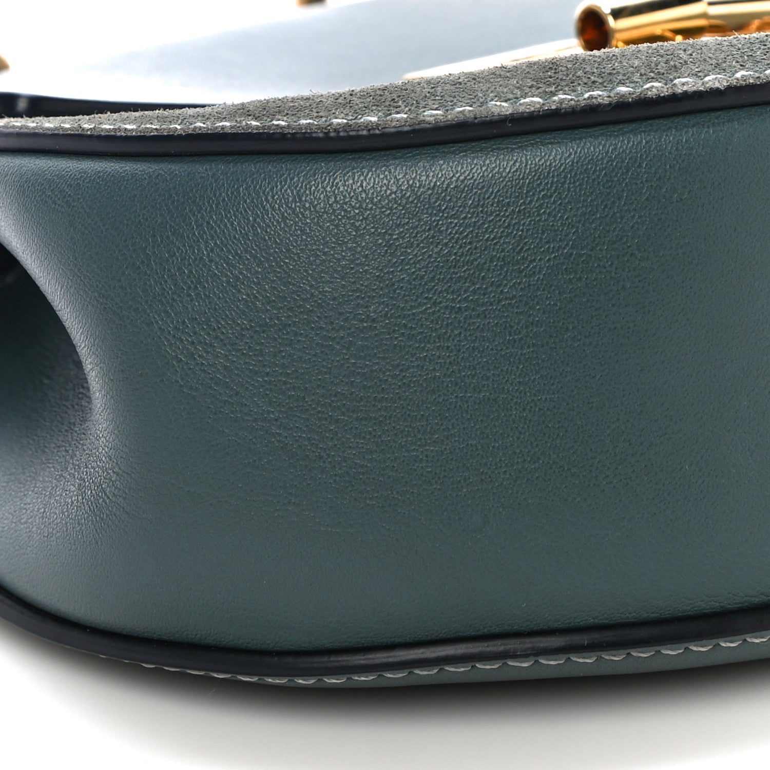 Chloe Suede Smooth Calfskin Mini Drew Shoulder Bag Cloudy Blue 7 of 14