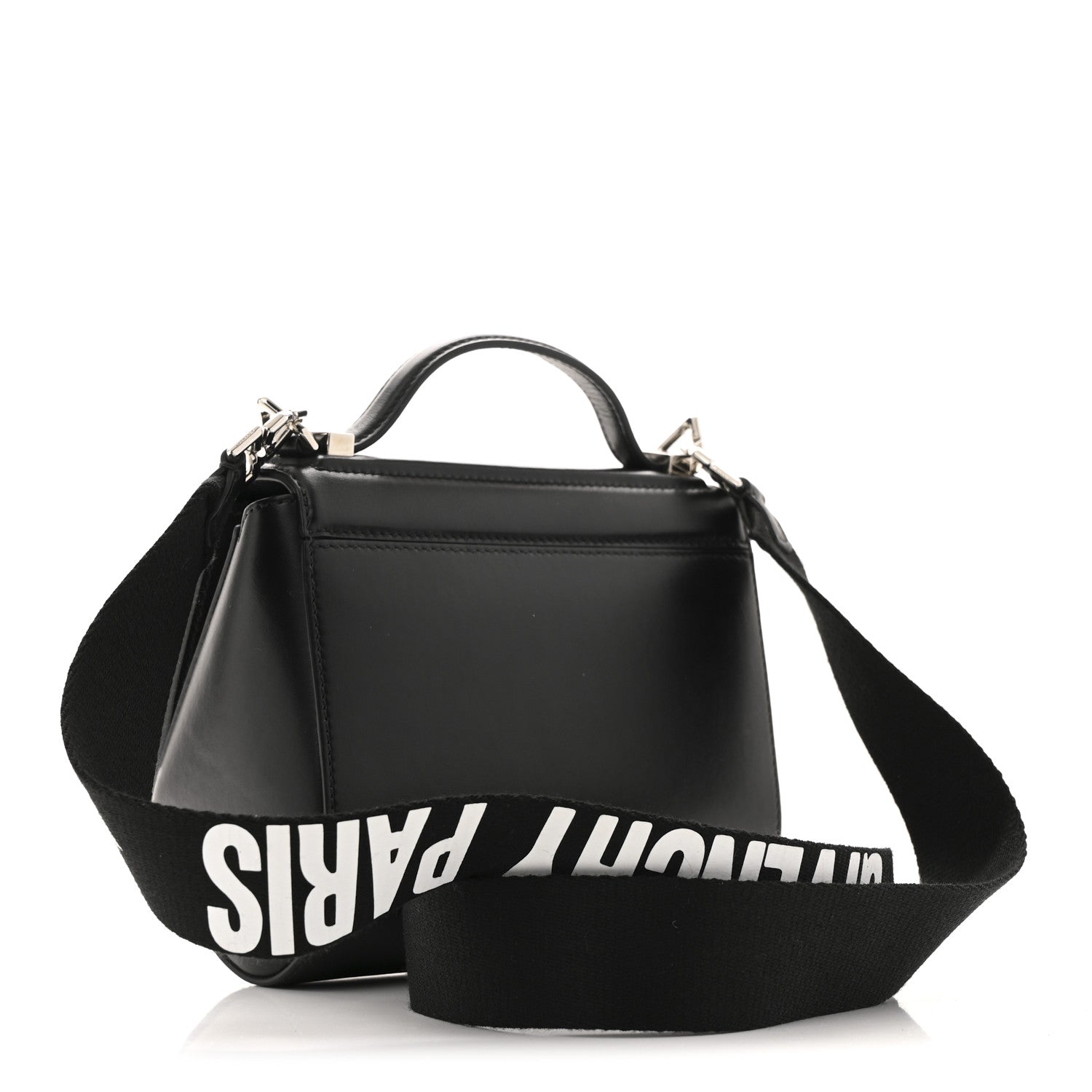Givenchy Calfskin Mini Pandora Box Logo Strap Crossbody Bag Black