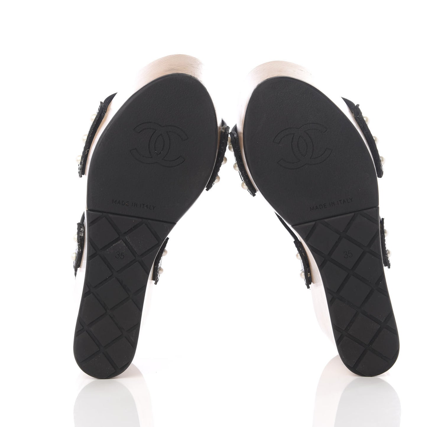 Wood Calfskin CC Hinge Wedge 35 Black