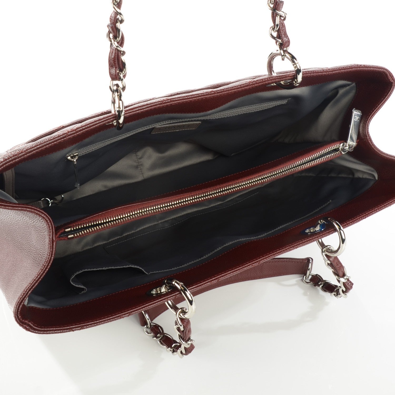 Chanel Caviar Quilted XL Grand Shopping Tote GST Dark Burgundy 5 of 7