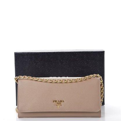 Prada Saffiano Metal Oro Chain Wallet Cammeo 10 of 10