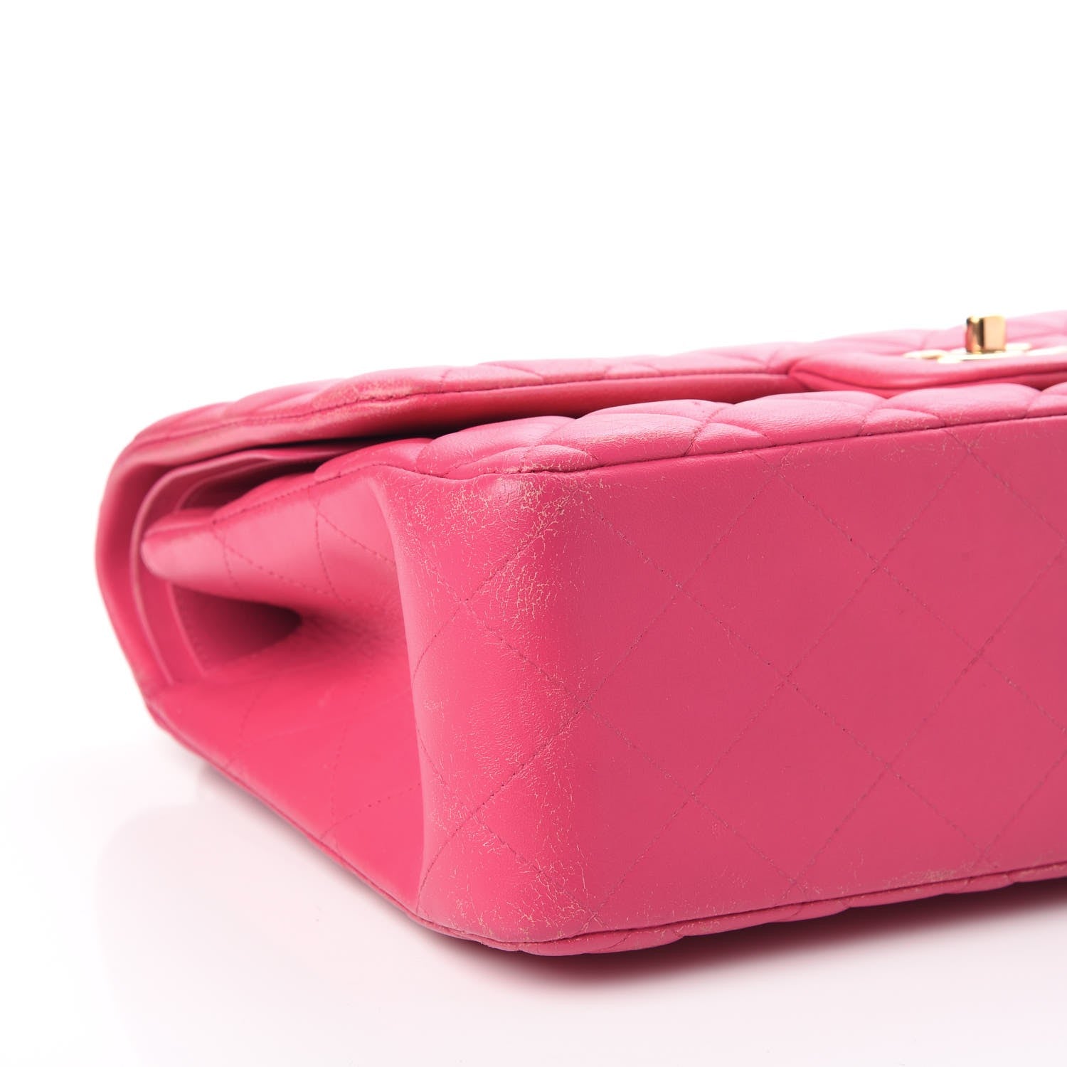 Chanel Lambskin Quilted Jumbo Double Flap Dark Pink 23 of 27