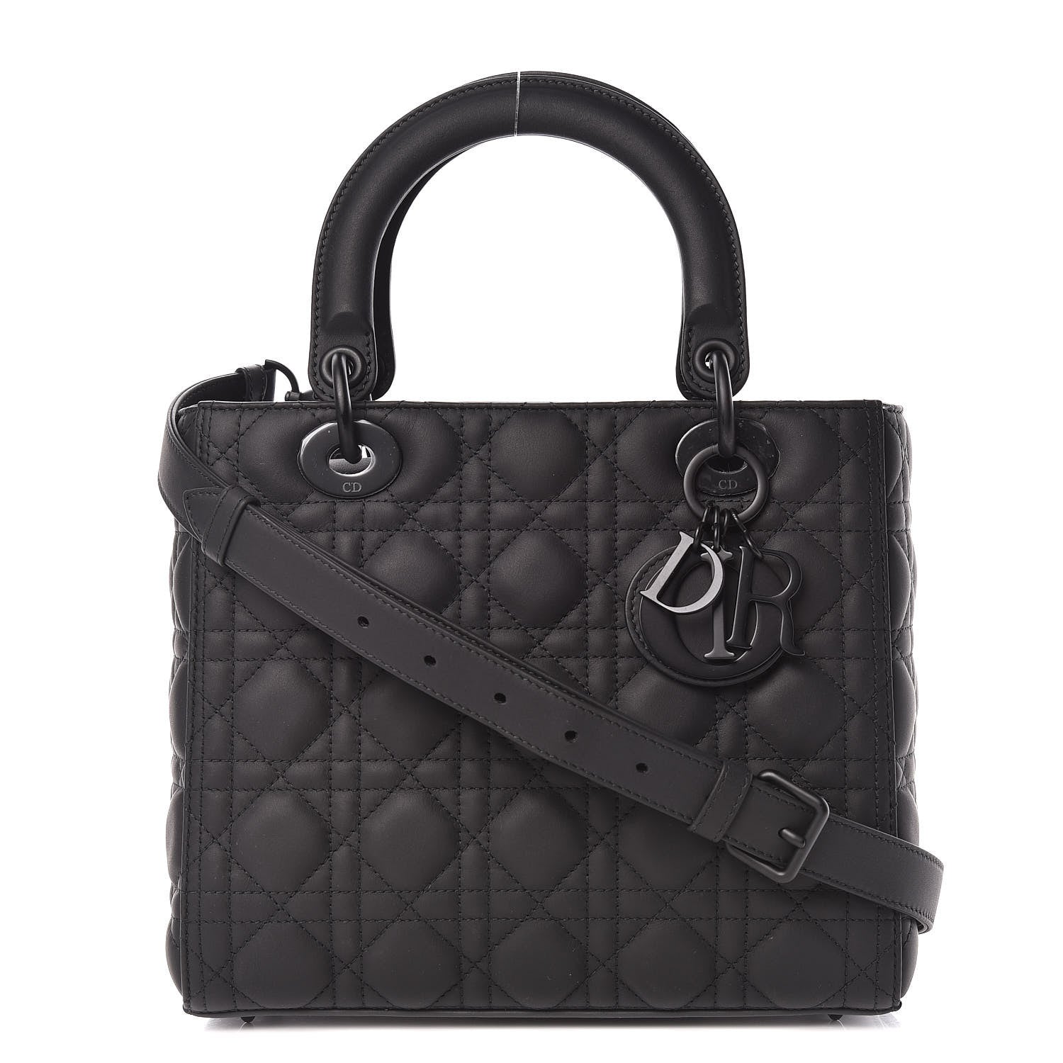 Christian Dior Ultra Matte Calfskin Cannage Medium Lady Dior Black 1 of 15