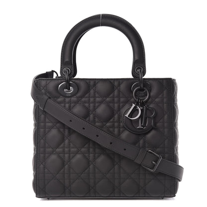 Christian Dior Ultra Matte Calfskin Cannage Medium Lady Dior Black 1 of 15