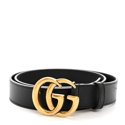 Gucci Calfskin Double G 30mm Belt 80 32 Black 1 of 6