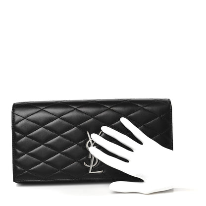 Saint Laurent Lambskin Quilted Kate Clutch Black 2 of 9