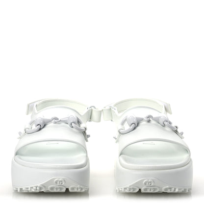 Gucci Soft Rubber Horsebit Touch Womens Strapped Sandals 38 Great White 3 of 11
