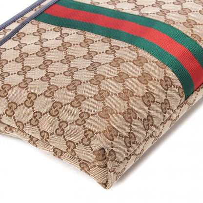 Gucci GG Monogram Web Flat Messenger Bag Black 5 of 9